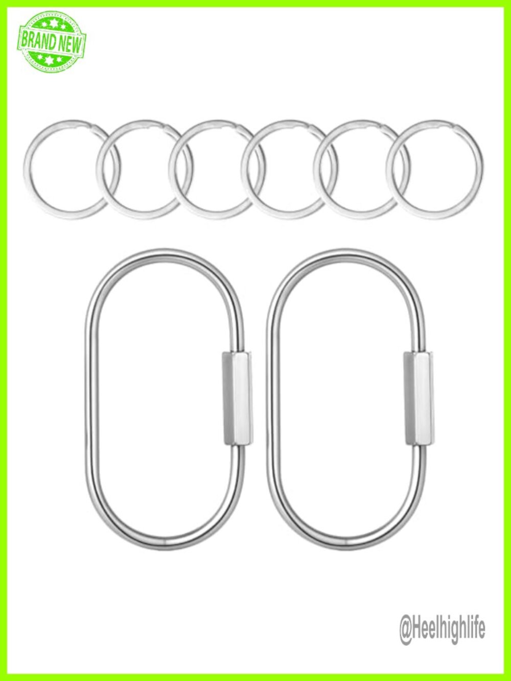 Stainless Steel Secure Screw Lock Carabiner Keychain Charm Clip